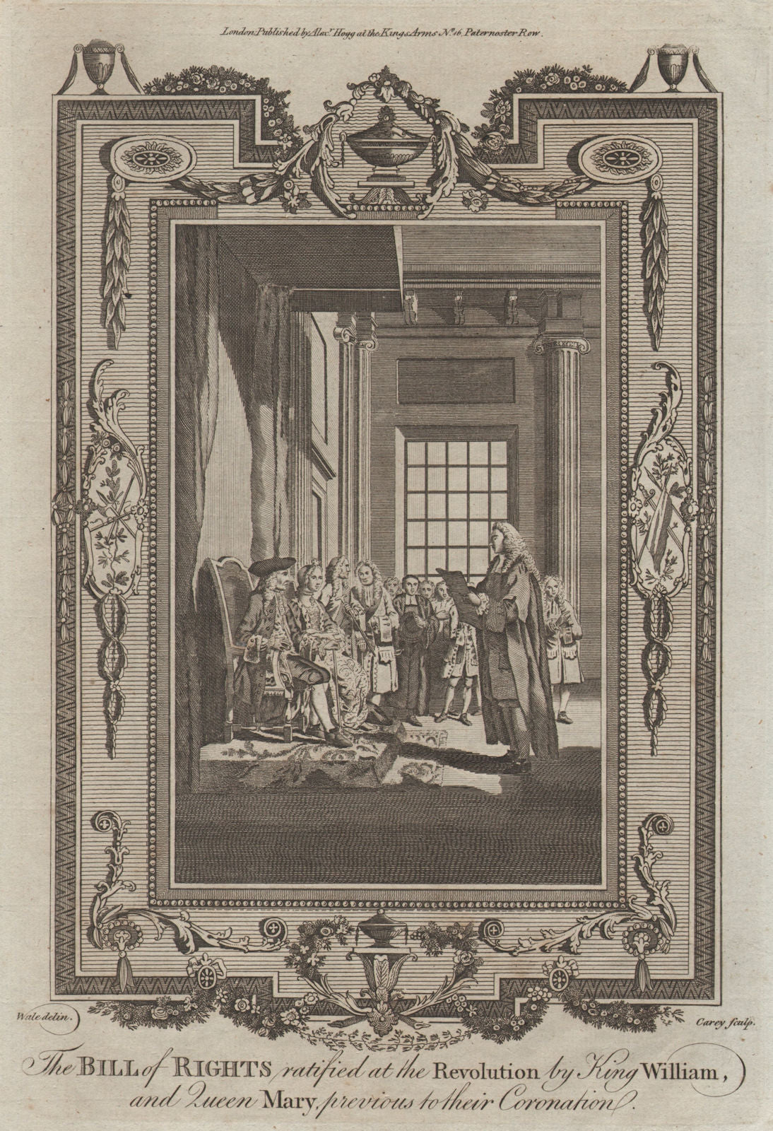 Bill of Rights 1689 ratified by William & Mary Glorious Revolution THORNTON 1784